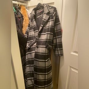 Long Plaid Coat